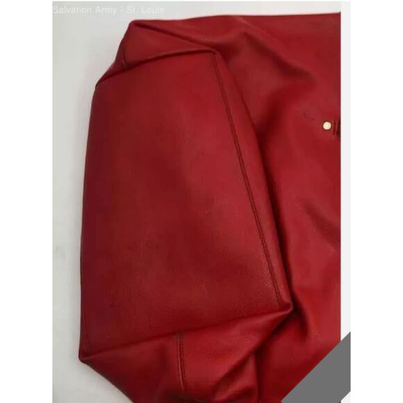 COACH Designer Red Crossgrain Large Street City Tote Purse Hand Bag - Picture 4 of 5